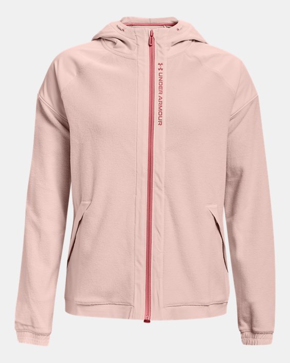 Women's UA RUSH™ Fleece Full-Zip Hoodie, Pink, pdpMainDesktop image number 6